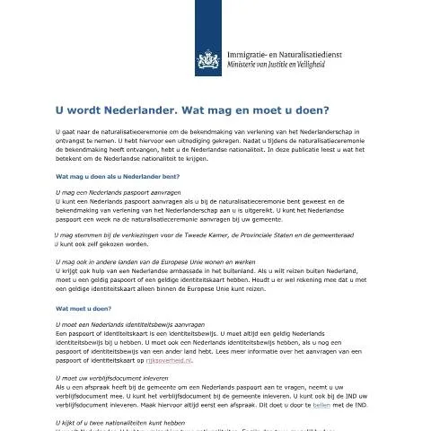 Documentvoorvertoning: Essentiële gids voor naturalisatie in Nederland — Immigratie & visa (CERFA n°6075)