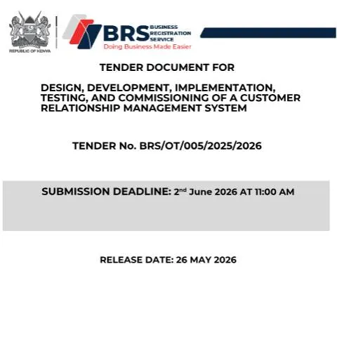 Document preview: Understanding the CRM Tender Process in Kenya — Government & admin (CERFA n°Design-Development-Implementation-Testing-and-Commissioning-of-a-Customer-Relationship-Management)