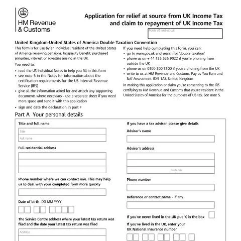 Document preview: How to Use Form US-Individual 2002 for UK-USA Tax Treaty Benefits — Taxes