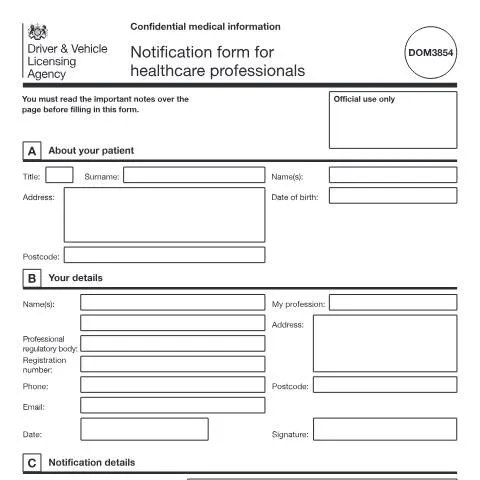 Document preview: Healthcare Professional Duty: Reporting Medical Conditions to DVLA — Health