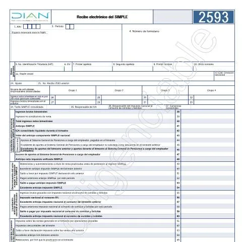 Vista previa del documento Guía del recibo electrónico del SIMPLE en Colombia — Impuestos (CERFA n°F2593-2022)