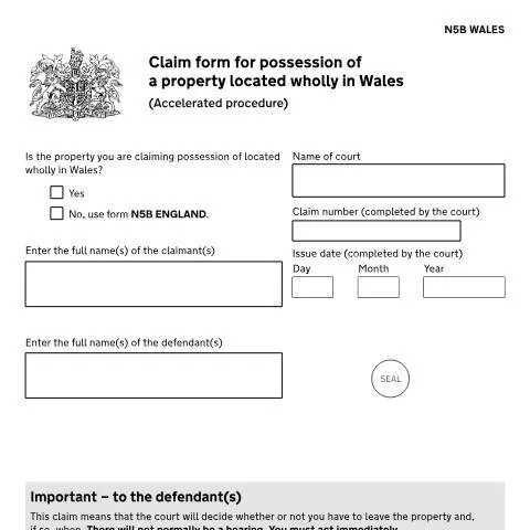 Document preview: Welsh Accelerated Possession Claims: Form N5B Process Explained — Housing