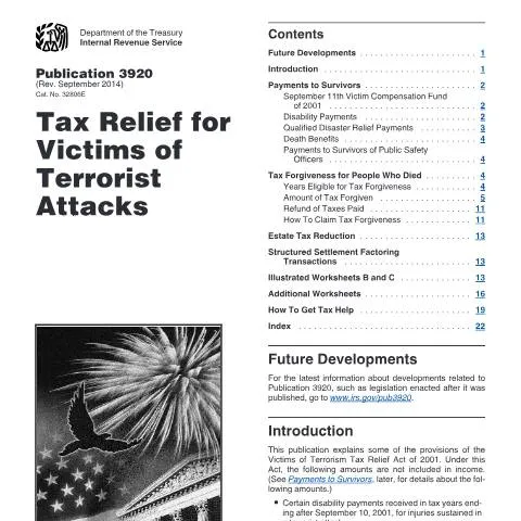 Document preview: Essential Tax Relief Guidance from IRS Publication 3920 — Taxes (CERFA n°PUB-3920)