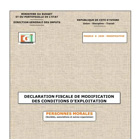 Aperçu du document Comprendre le formulaire 21 COUVERTURE DFE MODIF pour les entreprises — Impôts & fiscalité