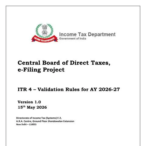 Document preview: Essential Guide to ITR 4 Validation for AY 2026-27 — Taxes (CERFA n°ITR 4)
