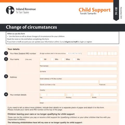 Document preview: Understanding the IR116 Change of Circumstances Form — Legal & justice (CERFA n°IR116)