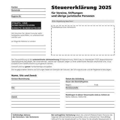 Dokumentvorschau: Steuererklärung für juristische Personen 2025 — Steuern (7)