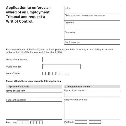 Document preview: Understanding Form N471 for Employment Tribunal Enforcement — Legal & justice