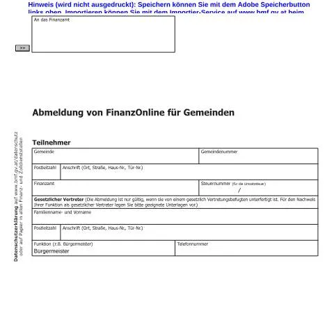 Dokumentvorschau: Wichtige Informationen zur FON13 Abmeldung von FinanzOnline — Steuern (CERFA n°FON13)