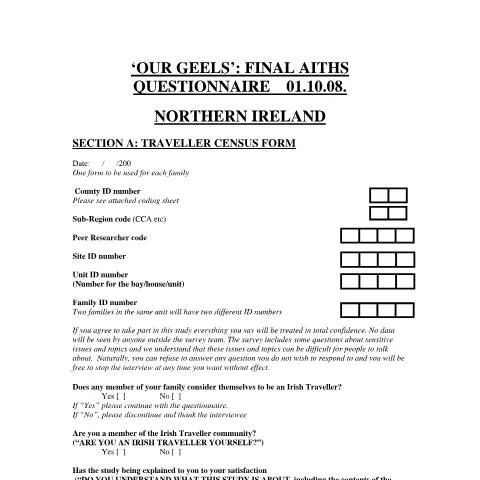 Document preview: Understanding the Our Geels Final Aiths Questionnaire — Health