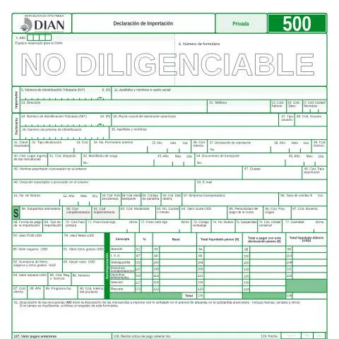 Vista previa del documento Importancia de la Declaración de Importación F500-2007 — Impuestos (CERFA n°F500-2007)