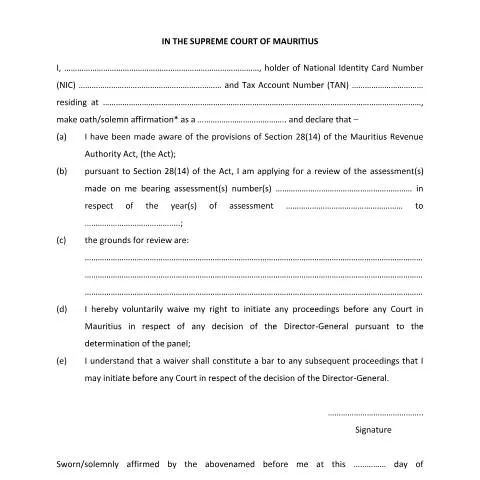 Document preview: Your Guide to the Affidavit for Individuals in Mauritius — Legal & justice (CERFA n°affidavit)
