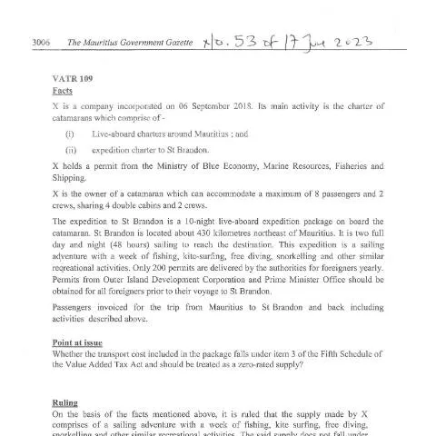 Document preview: VATR 109: Essential Insights for Maritime Operators — Taxes (CERFA n°VATR109)