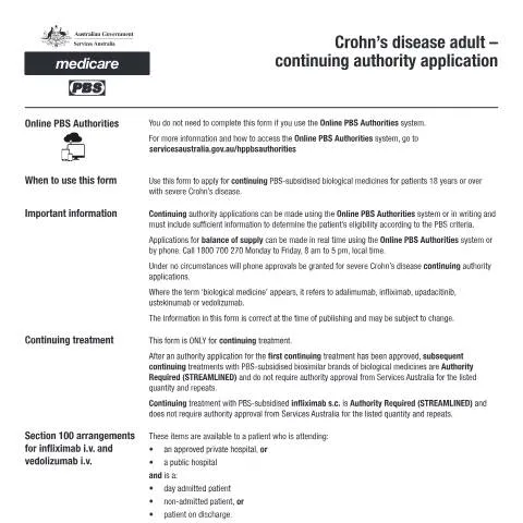 Document preview: Navigating the Crohn’s Disease Adult Application Process (PB088) — Health (CERFA n°PB088)