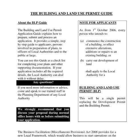 Document preview: Mastering the Building and Land Use Permit Process — Government & admin (g_blp_guide)