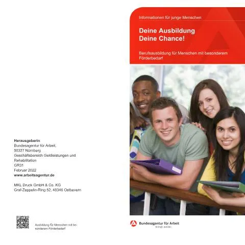 Dokumentvorschau: Reha-Ausbildung: Chancen für junge Menschen mit Behinderungen — Bildung & Ausbildung (CERFA n°dok_ba035740)