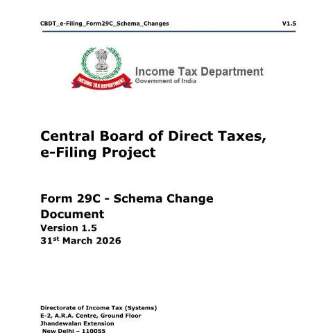 Document preview: Mastering CBDT e-Filing Form 29C for Tax Compliance — Taxes (CERFA n°FORM 29C)