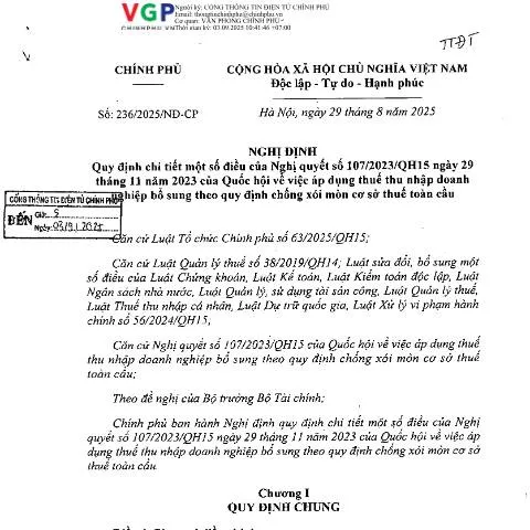 Document preview: Tìm hiểu Nghị định 236/2025/NĐ-CP và ảnh hưởng đến doanh nghiệp — Thuế & tài chính (CERFA n°236/2025/NĐ-CP)