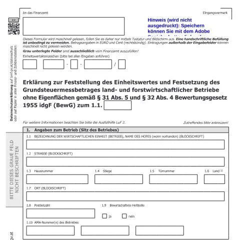 Dokumentvorschau: Einführung in das Formular LuF3 für land- und forstwirtschaftliche — Steuern (CERFA n°LuF3)