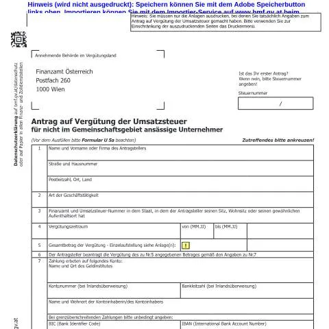 Dokumentvorschau: U5-Antrag: Umsatzsteuer für ausländische Unternehmer zurückfordern — Steuern (CERFA n°U5)