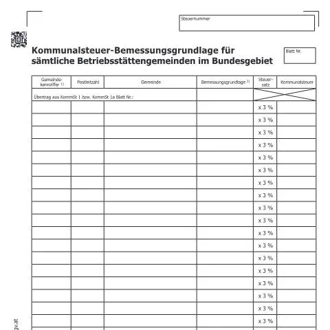 Dokumentvorschau: Die Bedeutung des Formulars KommSt1a im österreichischen Steuerwesen — Steuern (CERFA n°KommSt1a)