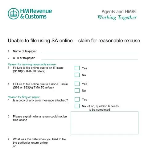 Document preview: How to Claim Reasonable Excuse Relief for Self Assessment Filing — Taxes