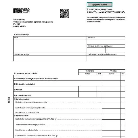 Document preview: Miksi Asunto- ja kiinteistöyhteisön veroilmoitus on tärkeä? — Verot & verotus (CERFA n°Vero 3059)