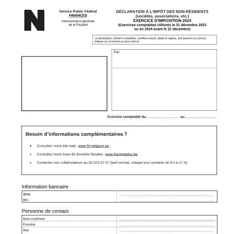 Aperçu du document Comprendre la Déclaration à l'Impôt des Non-Résidents pour Sociétés — Impôts & fiscalité (CERFA n°121-declaration-inr-soc-2024)