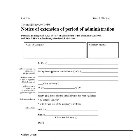 Document preview: Understanding Form 2.22B: Extension of Administration Period — Government & admin
