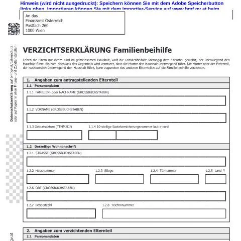 Dokumentvorschau: Wichtige Informationen zur Beih99 , Familienbeihilfe Verzicht — Steuern (CERFA n°Beih99)
