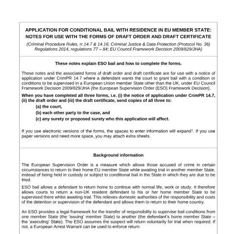 Document preview: Understanding Conditional Bail with EU Residence — Legal & justice