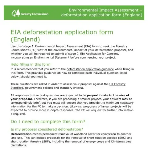 Document preview: Comprehensive Guide to the EIA Deforestation Application Form — Government & admin