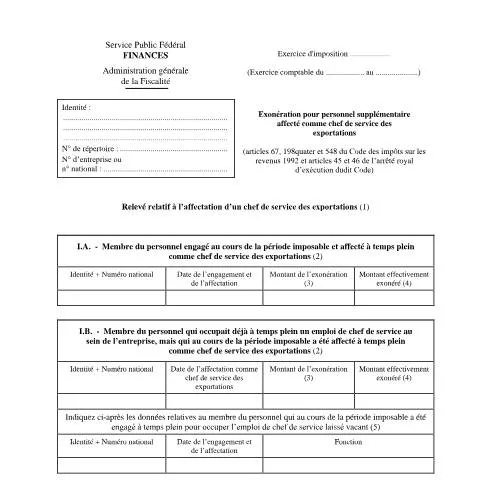 Aperçu du document Formulaire 155-276w3 : Exonération pour exportations — Impôts & fiscalité (CERFA n°155-276w3)