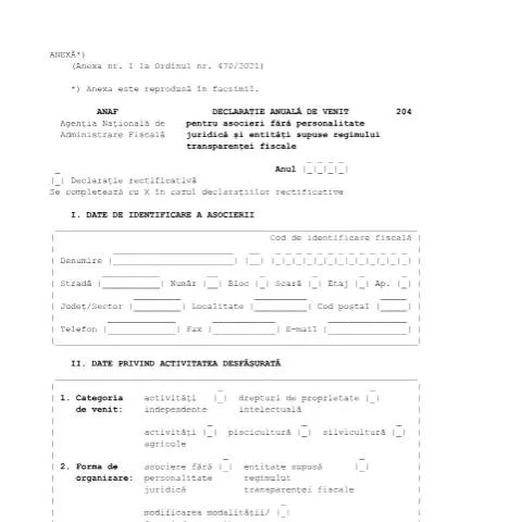 Document preview: Importanța Declarației Anuale de Venit 204 — Impozite & fiscalitate (CERFA n°204_OPANAF_90_2022)
