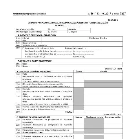 Document preview: Ključni koraki pri obračunu prispevkov za socialno varnost — Davki & obdavčitev (CERFA n°PODO-OPSVT)