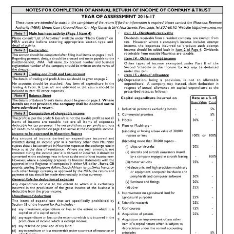 Document preview: Understanding IT Form 3 for Businesses in Mauritius — Taxes (CERFA n°IT033ANotes0721)