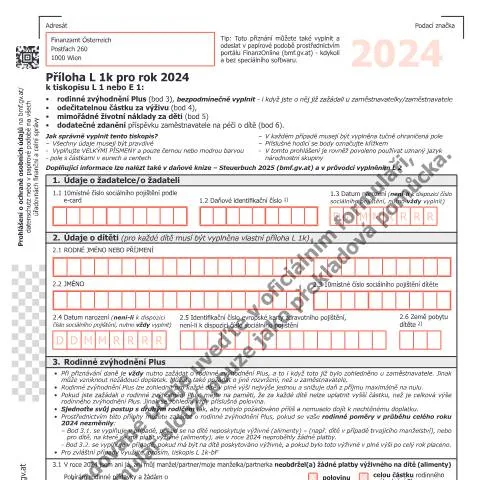 Dokumentvorschau: Wichtige Informationen zum Formular L1k-CZ für das Steuerjahr 2024 — Steuern (CERFA n°L1k-CZ)