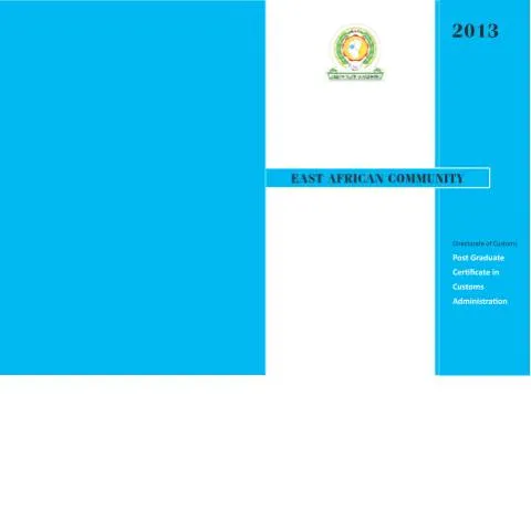 Document preview: Understanding the EAC Customs Training Curriculum — Government & admin (CERFA n°rra_booklet_on_eac)