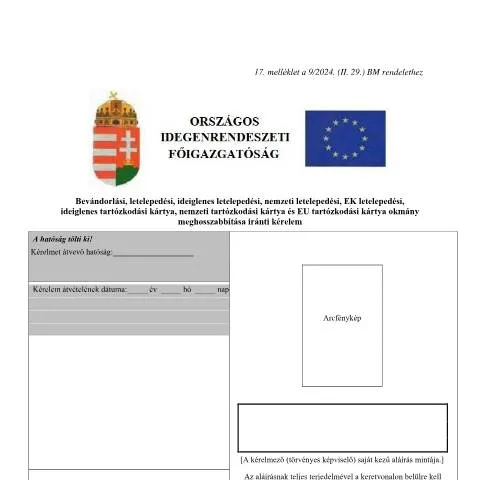 Document preview: Bevándorlási kártya meghosszabbításának lépései — Bevándorlás & vízumok