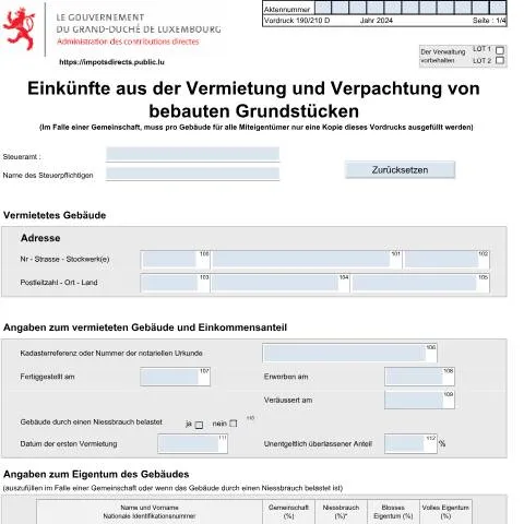 Aperçu du document Comprendre le formulaire 190-210 D pour les revenus locatifs — Impôts & fiscalité (CERFA n°190-210 D)
