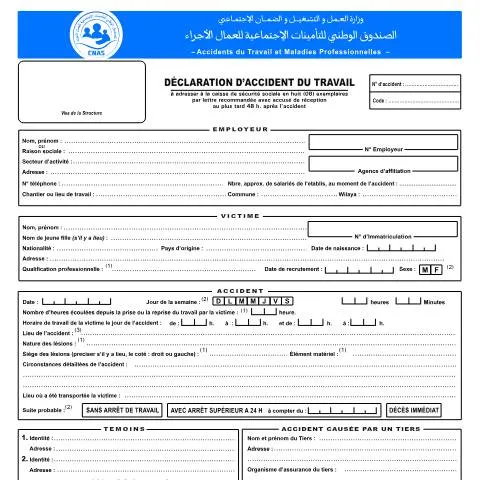 Aperçu du document Comprendre le Formulaire AS ATMP 01 pour les Accidents du Travail — Santé (CERFA n°AS ATMP 01)