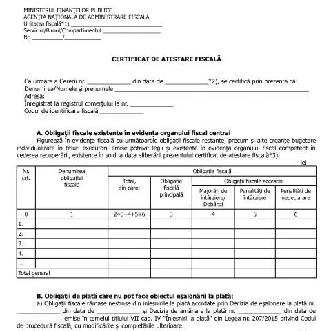 Document preview: Rolul certificatului de atestare fiscală în afaceri — Impozite & fiscalitate (CERFA n°A8p_OPANAF_90_2016)