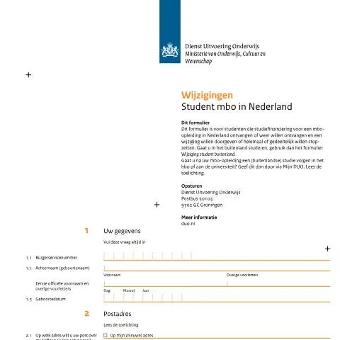 Documentvoorvertoning: Belang van het Wijzigingen formulier voor mbo-studenten — Overheid & administratie