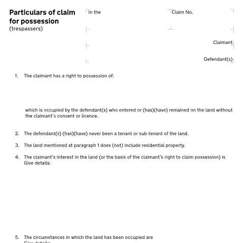 Document preview: Understanding Form N121: Legal Action Against Unauthorised Occupiers — Legal & justice