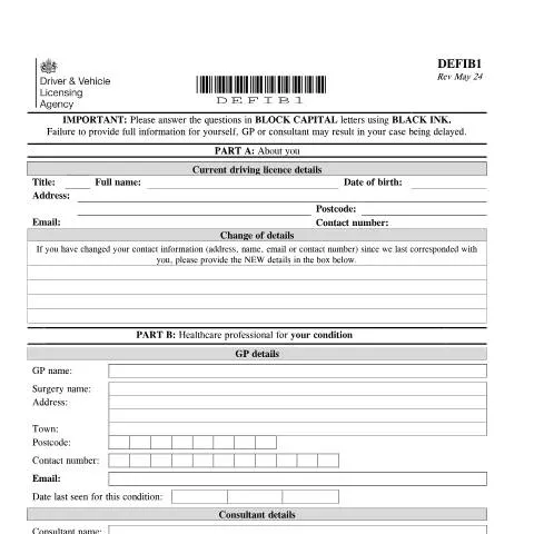 Document preview: How to Report Your Defibrillator to DVLA Using Form DEFIB1 — Health