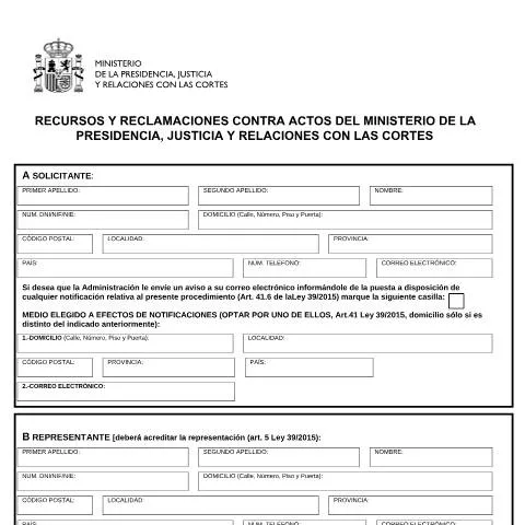 Vista previa del documento Guía para presentar recursos y reclamaciones al Ministerio de Justicia — Trámites administrativos