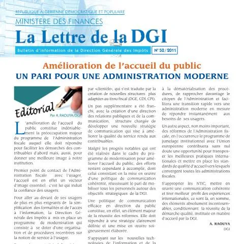 Aperçu du document LDGI 52 : Un guide essentiel pour les contribuables algériens — Démarches administratives (CERFA n°LDGI 52)