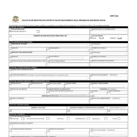 Vista previa del documento Importancia del Formulario DRPT-002 en el IGSS — Trámites administrativos (CERFA n°DRPT-002)