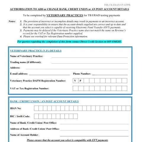 Document preview: Understanding the DIR-CR Bank Mandate for Veterinary Practices — Government & admin