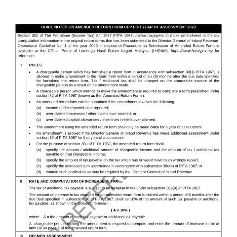 Document preview: Panduan Lengkap untuk Borang Pembetulan CPP 2023 — Cukai & percukaian